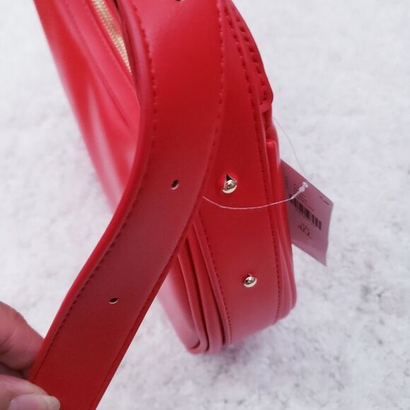 Anthropologie The Brea Faux Leather Shoulder / Crescent Shape Bag Coral NWT - Picture 7 of 10